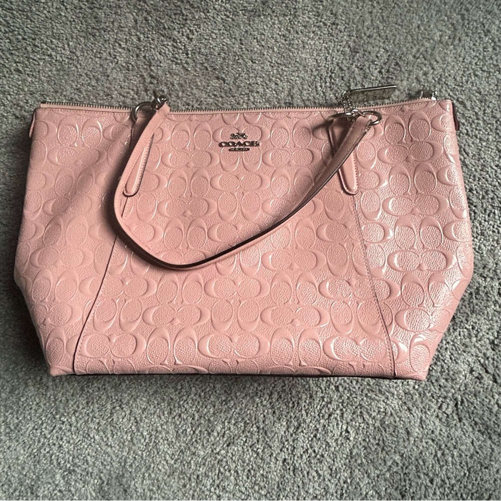 Coach Blush Pink Embossed Tote-Excellent Condition